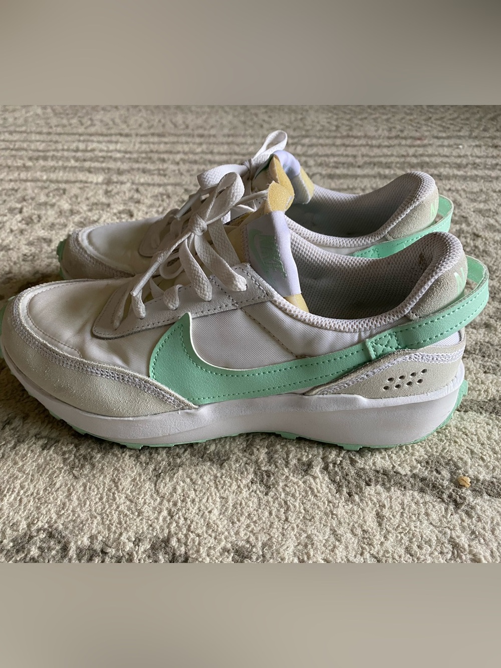 Nike Retro Style Sneakers with Mint Green Swoosh